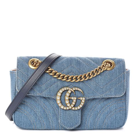 gucci mini blue bag|gucci mini denim bag.